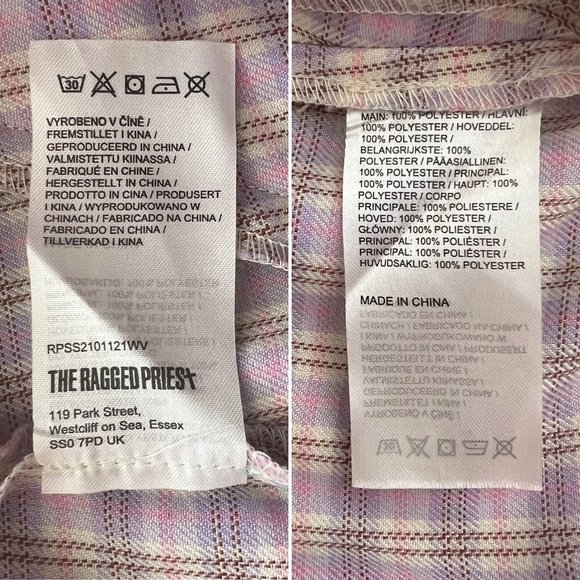 The Ragged Priest Drifter Flare Pants Size S Two Tone Plaid Zippers High Rise - Picture 13 of 13